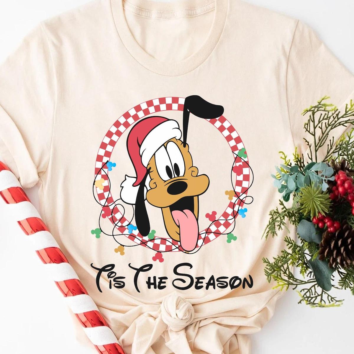 Personalized Disney All Characters Christmas Light Checkered Shirt 3