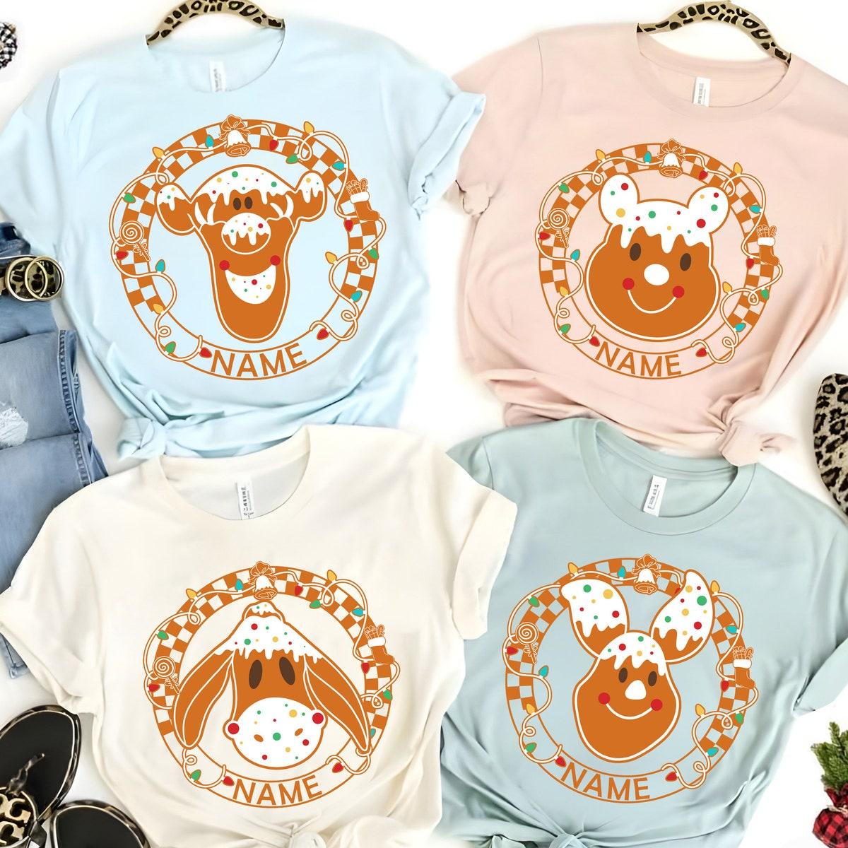 Personalized Disney Winnie The Pooh Gingerbread Cookie Christmas Shirt 1