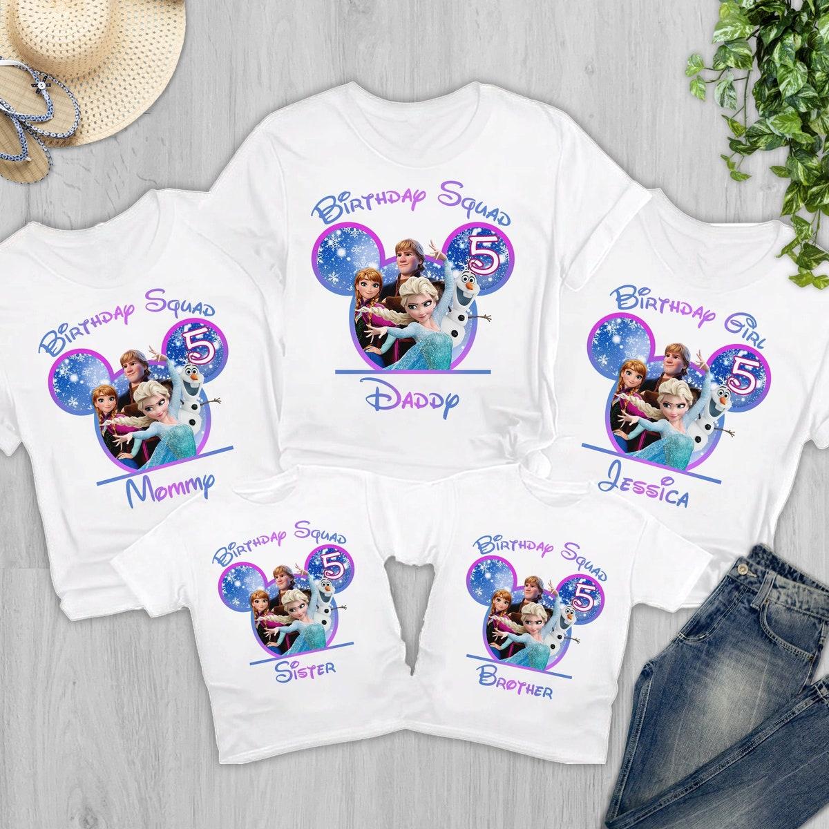 Personalized Elsa Anna Birthday Custom Frozen Family Party Matching Shirt 1