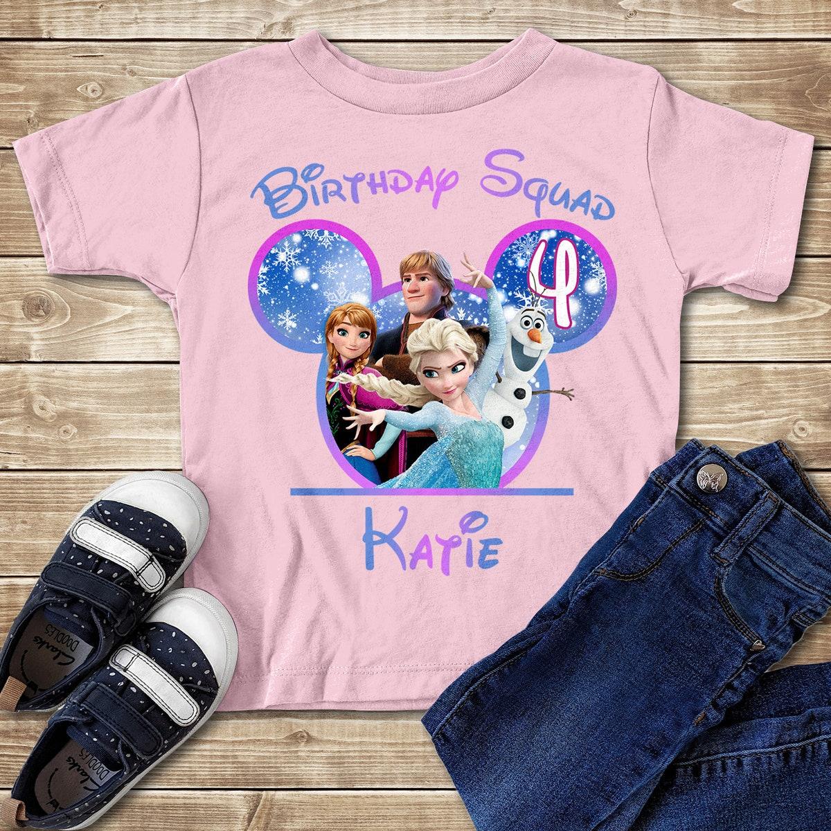 Personalized Elsa Anna Birthday Custom Frozen Family Party Matching Shirt 2