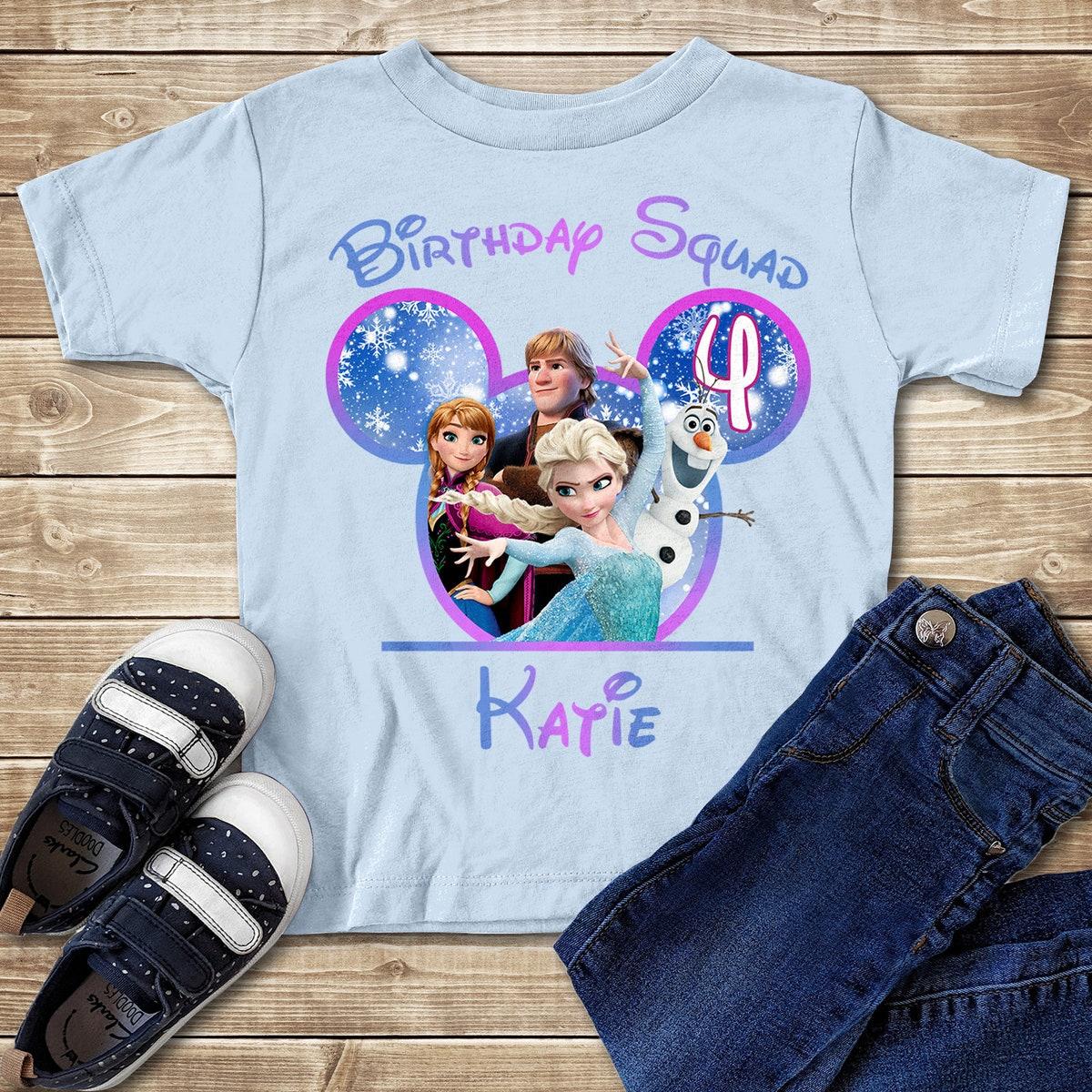 Personalized Elsa Anna Birthday Custom Frozen Family Party Matching Shirt 3