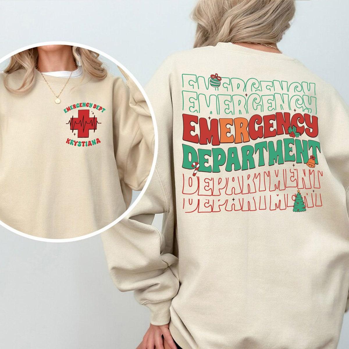 Personalized Emergency Department Christmas Shirt 2