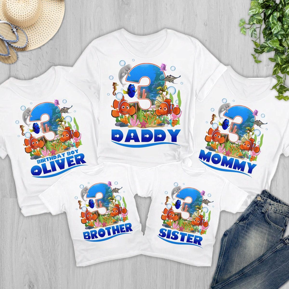 Personalized Finding Nemo Birthday Theme Party Shirt 1