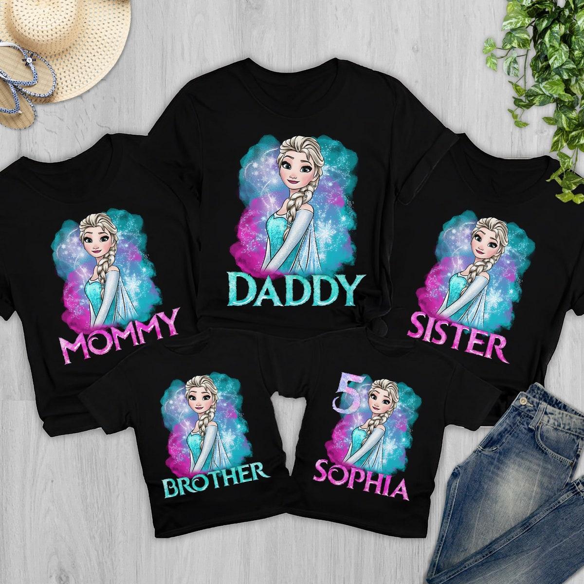 Personalized Frozen Elsa Birthday Family Matching Shirt 2