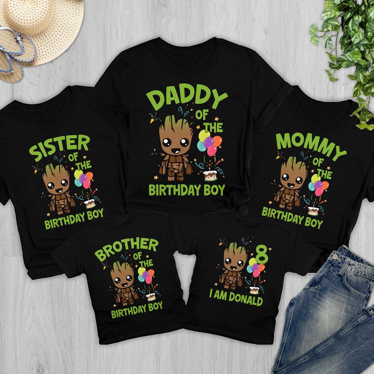 Personalized I Am Groot Birthday Boy Kid Shirt 3