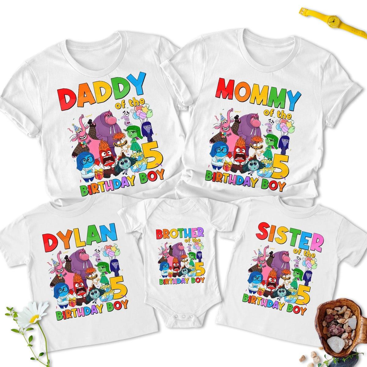 Personalized Inside Out Birthday Boy Theme Family Matching Shirt 1