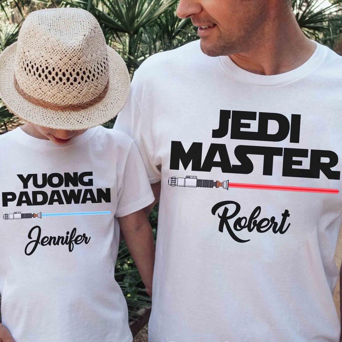 Personalized Kids Name Star Wars Lightsaber Dad Shirt 1