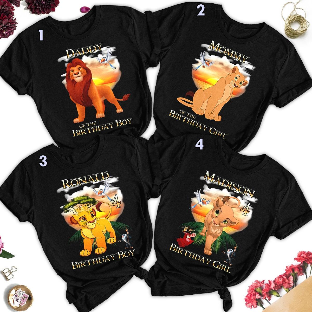 Personalized Lion King Family Birthday Simba Birthday Boy Girl Matching Shirt 1