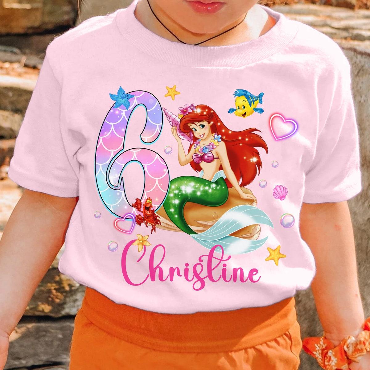 Personalized Mermaid Princess Matching Family Birthday Shirt 1