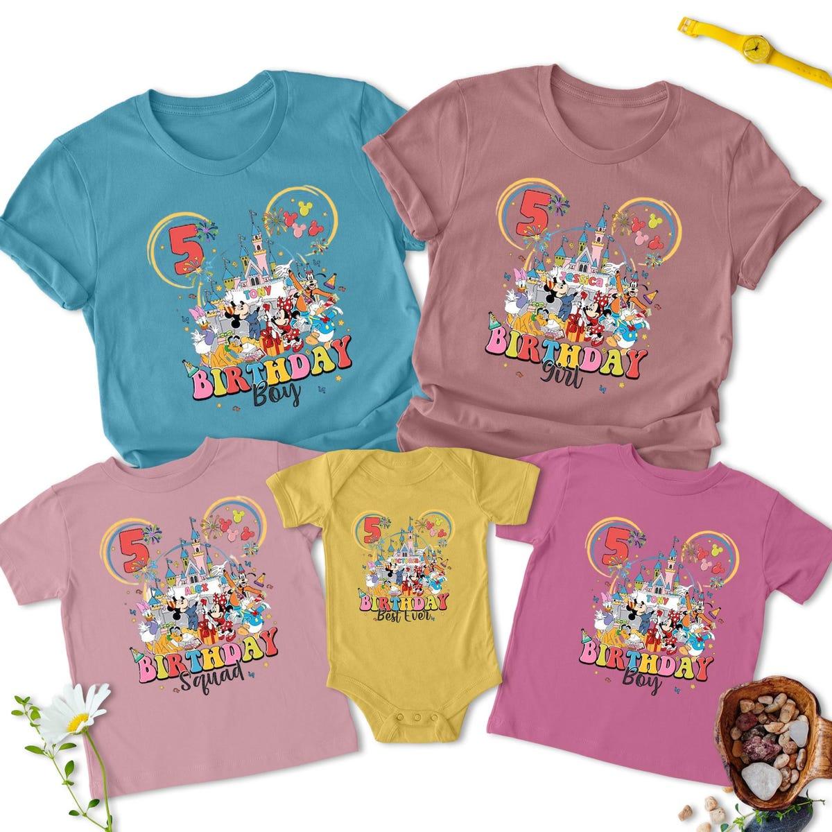 Personalized Mickey And Friends Birthday Matching Shirt 1