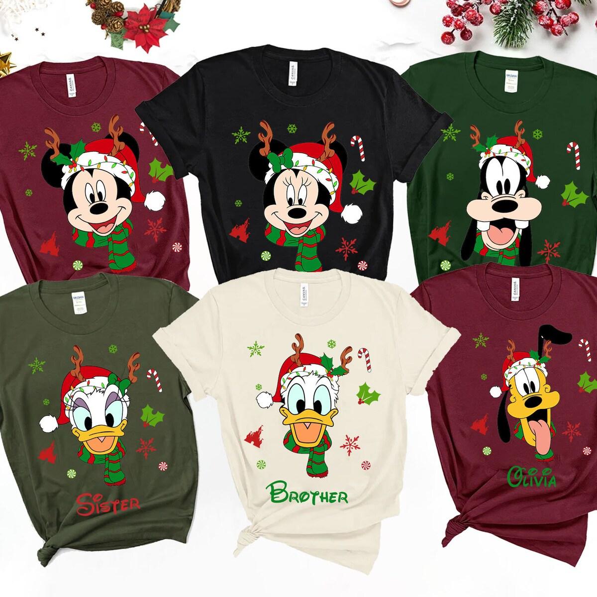 Personalized Mickey And Friends Christmas Shirt 1