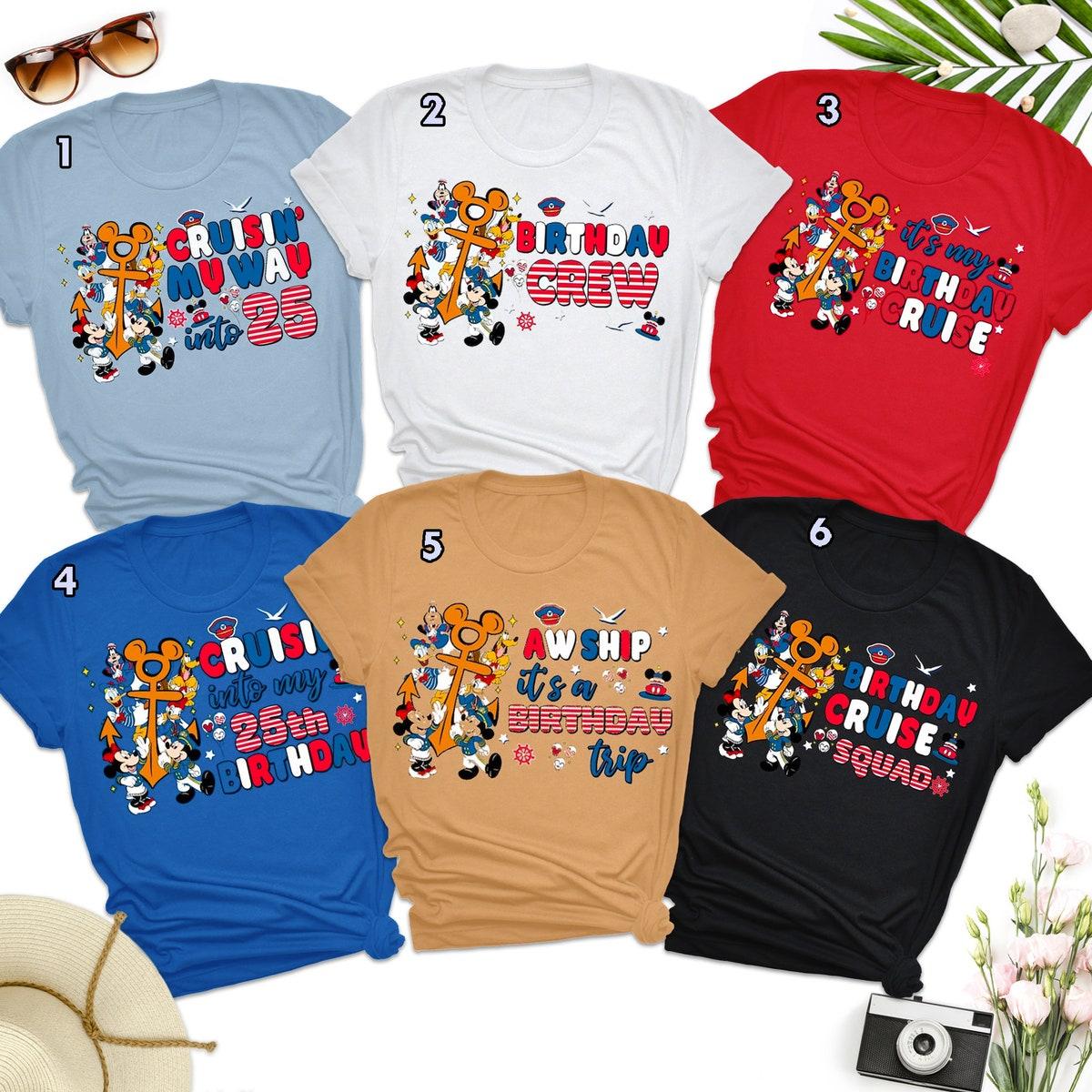 Personalized Mickey And Friends Cruise Line Birthday Shirt 1