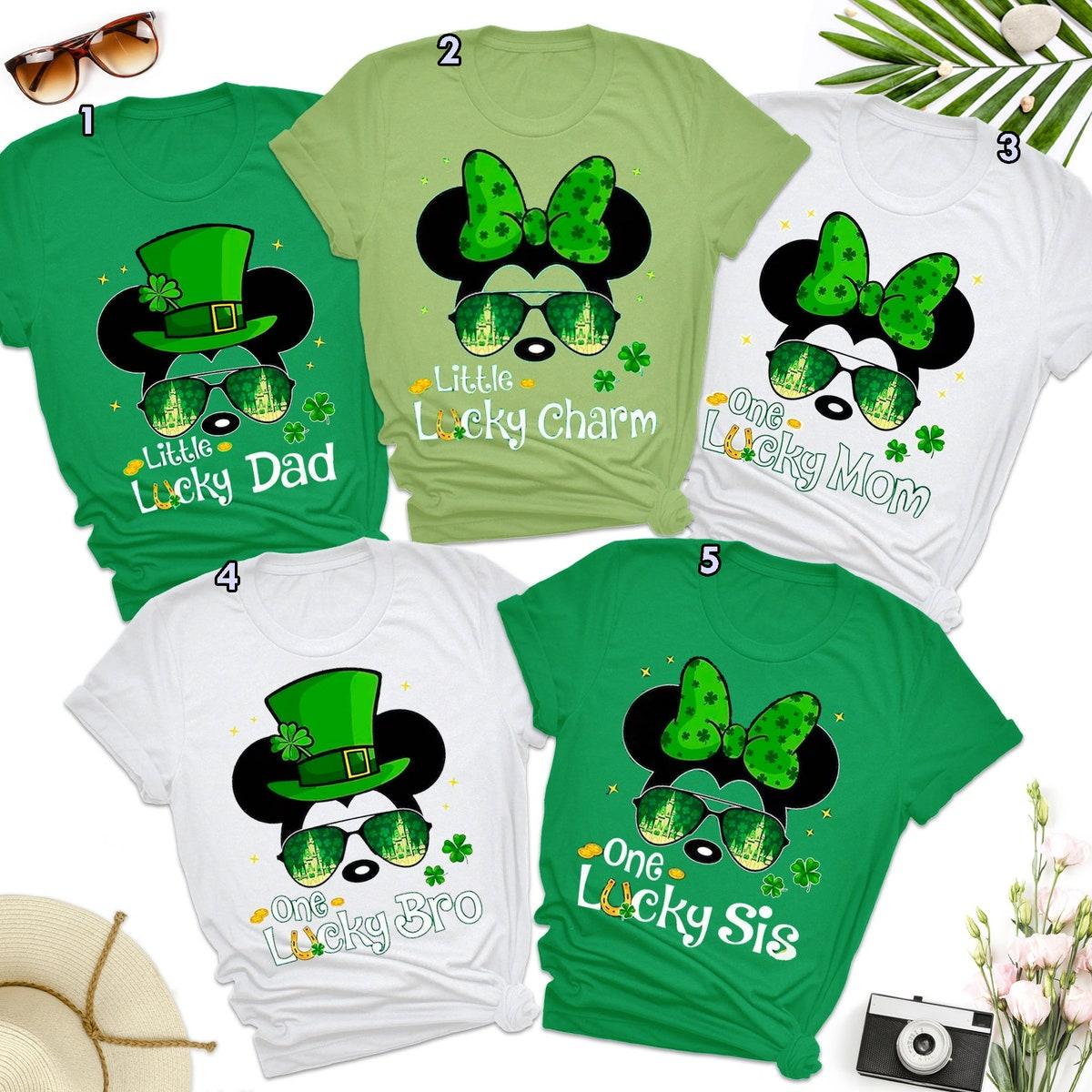 Personalized Mickey Head Lucky Patricks Day Family Matching Shirt 1