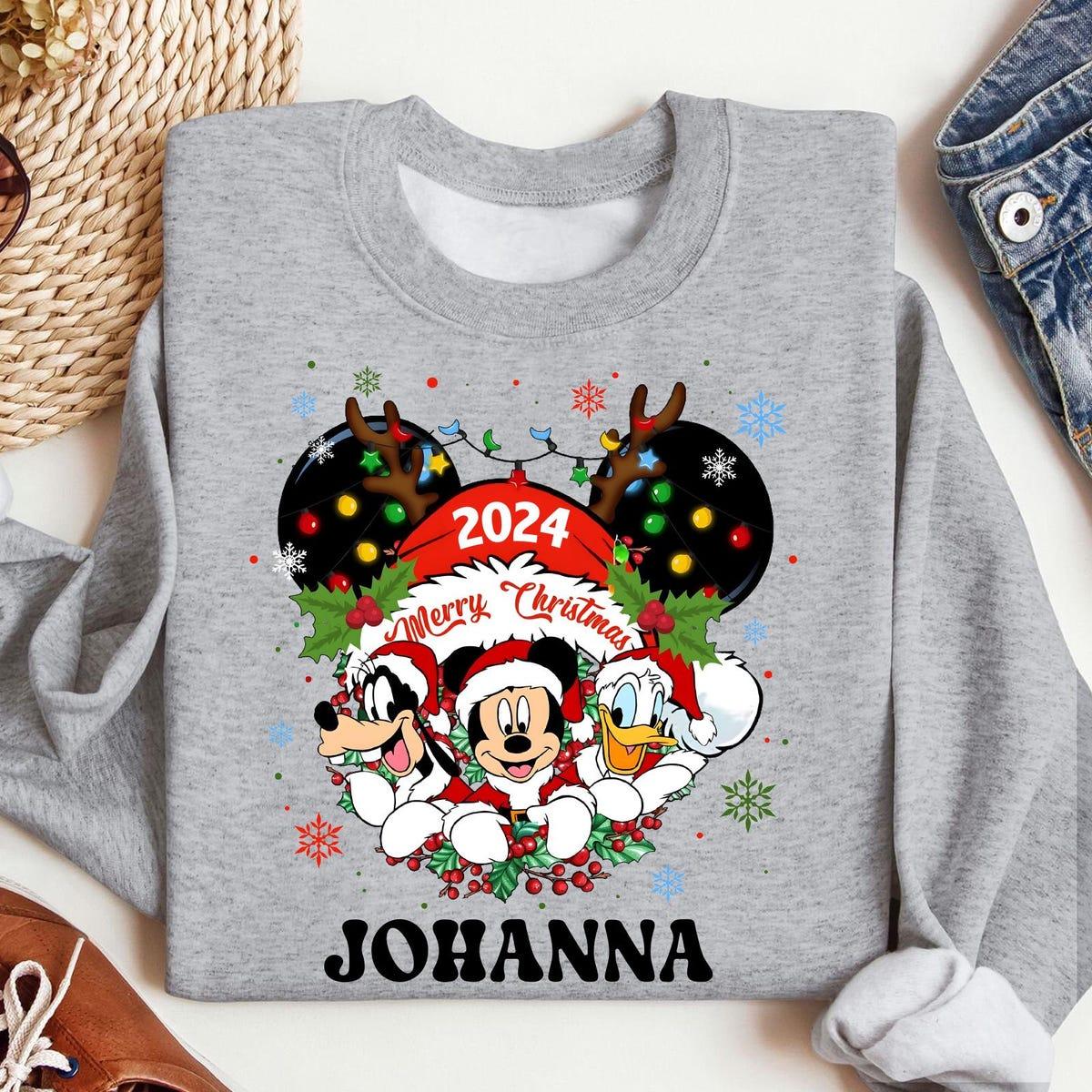 Personalized Mickey Mouse Donald Duck And Goofy Christmas Tree Shirt 2