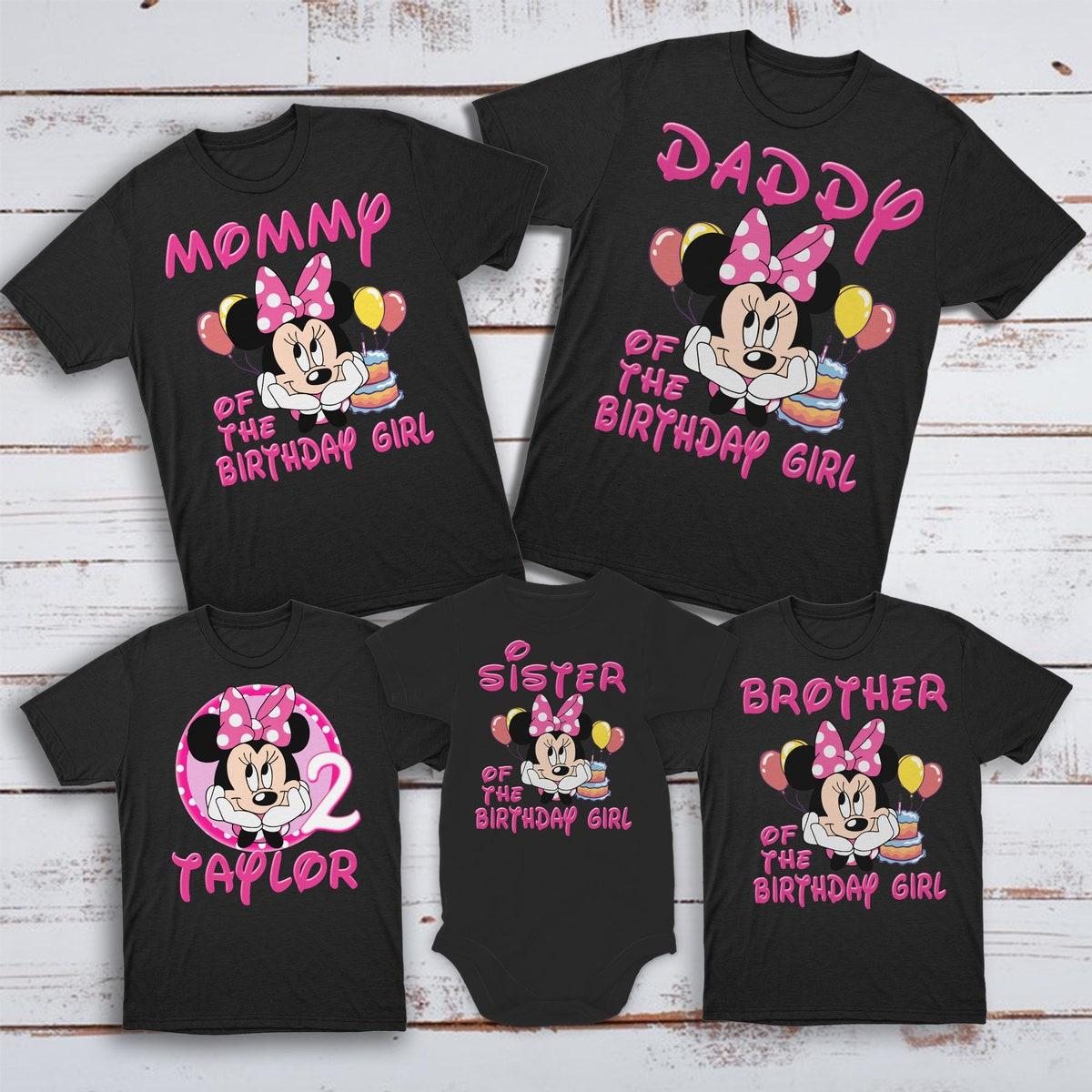 Personalized Minnie Mouse Birthday Girl Shirt 1