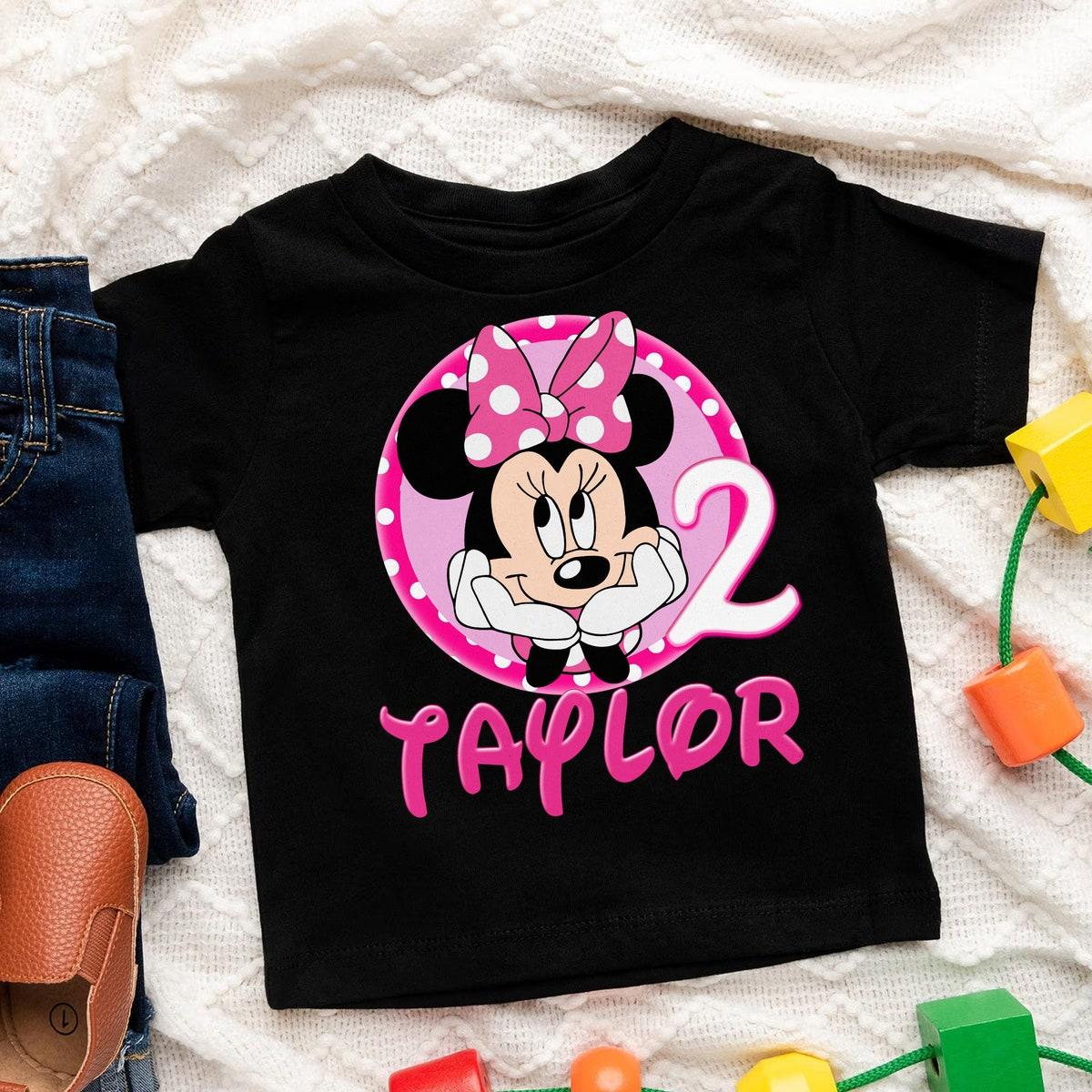 Personalized Minnie Mouse Birthday Girl Shirt 3