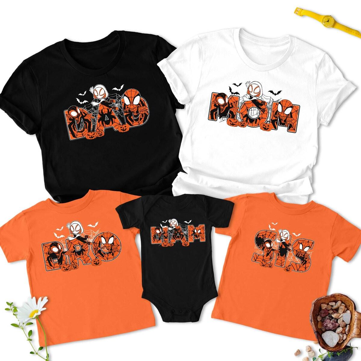 Personalized Spider Hero And Friends Halloween Family Matching Shirt 1