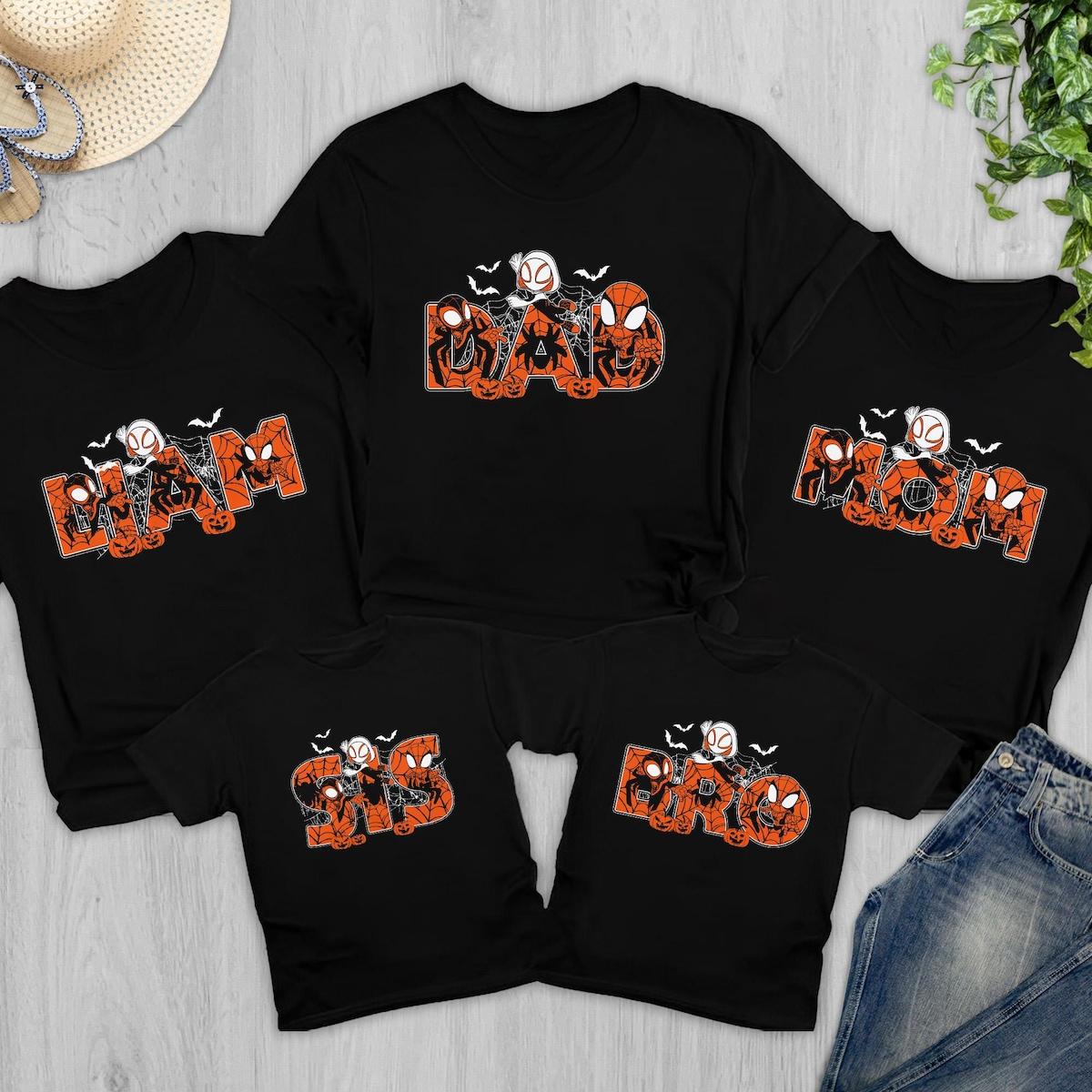 Personalized Spider Hero And Friends Halloween Family Matching Shirt 4