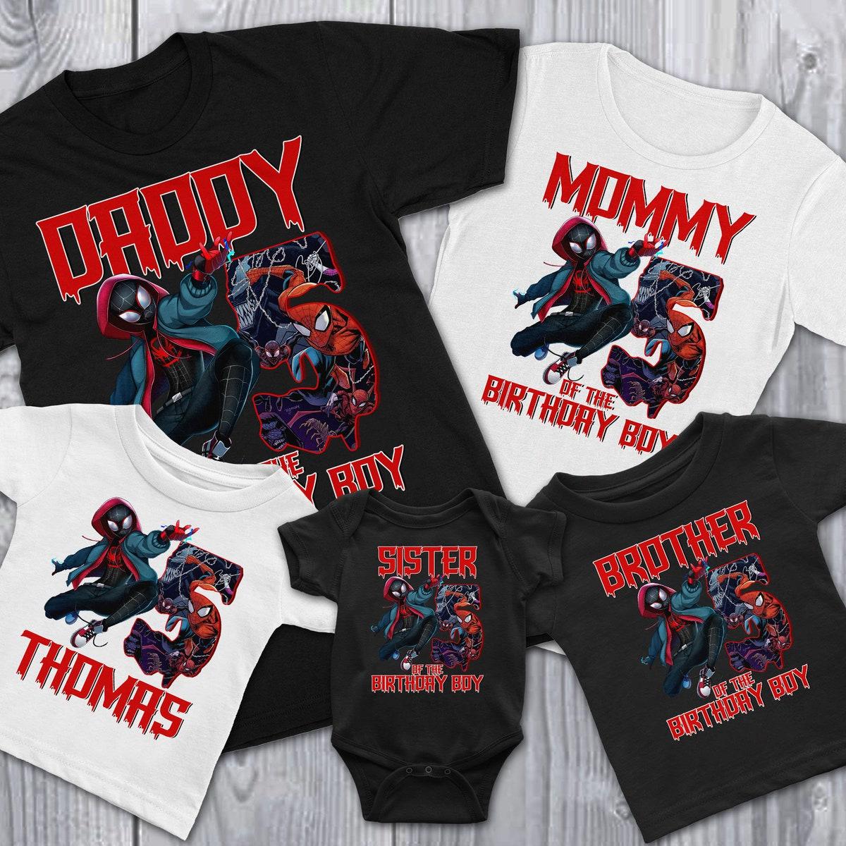 Personalized Spiderman Birthday Miles Morales Party Family Shirt 1