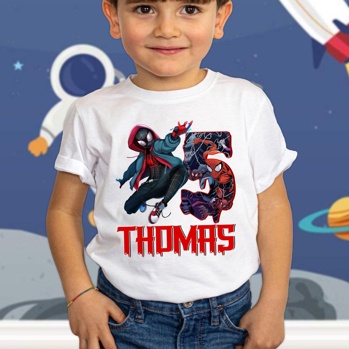 Personalized Spiderman Birthday Miles Morales Party Family Shirt 2