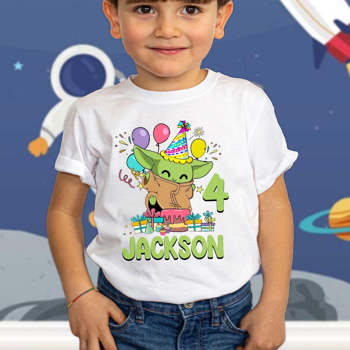 Personalized Star Wars Baby Yoda Birthday Shirt 3