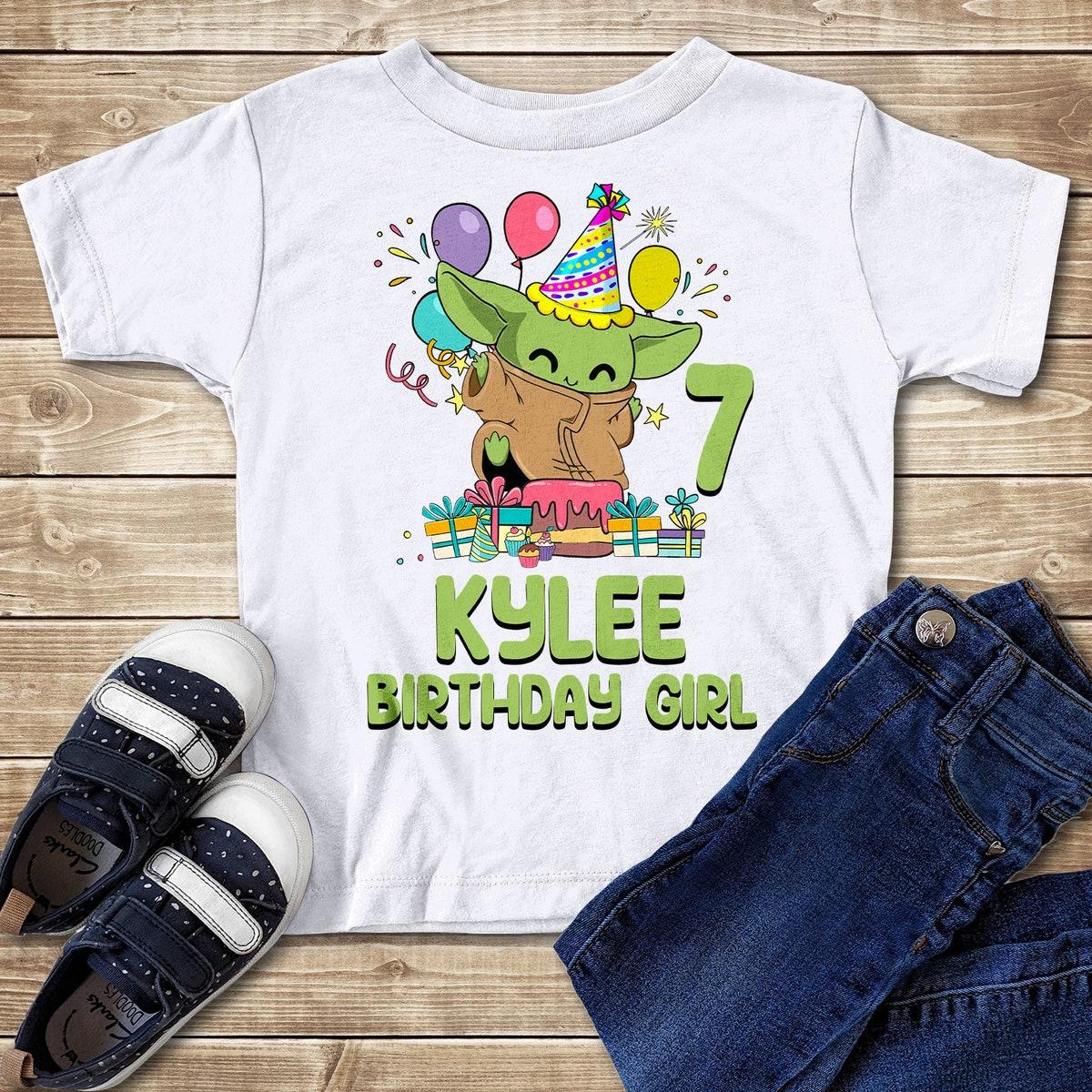 Personalized Star Wars Baby Yoda Birthday Shirt 4