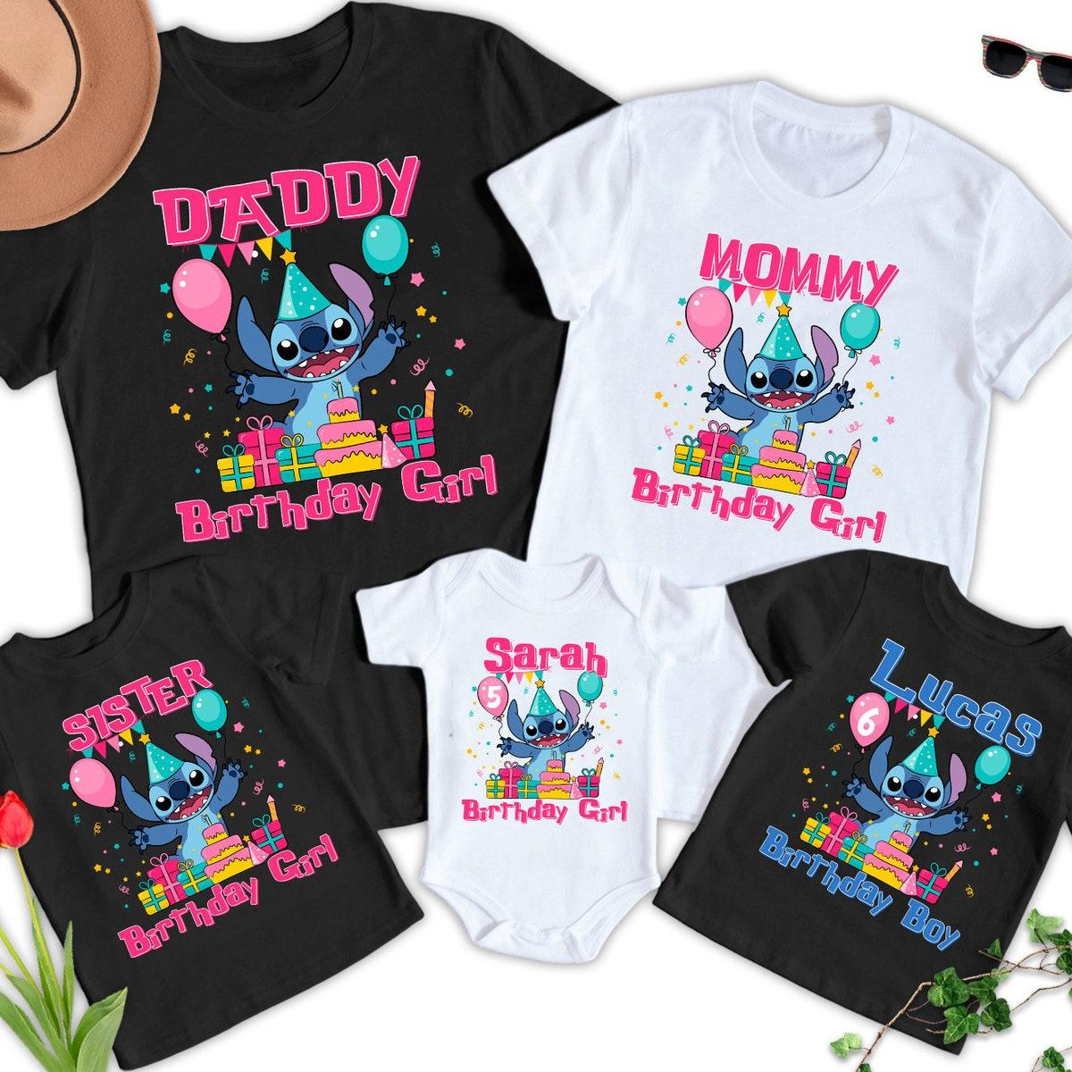 Personalized Stitch Birthday Boy Girl Matching Shirt 1