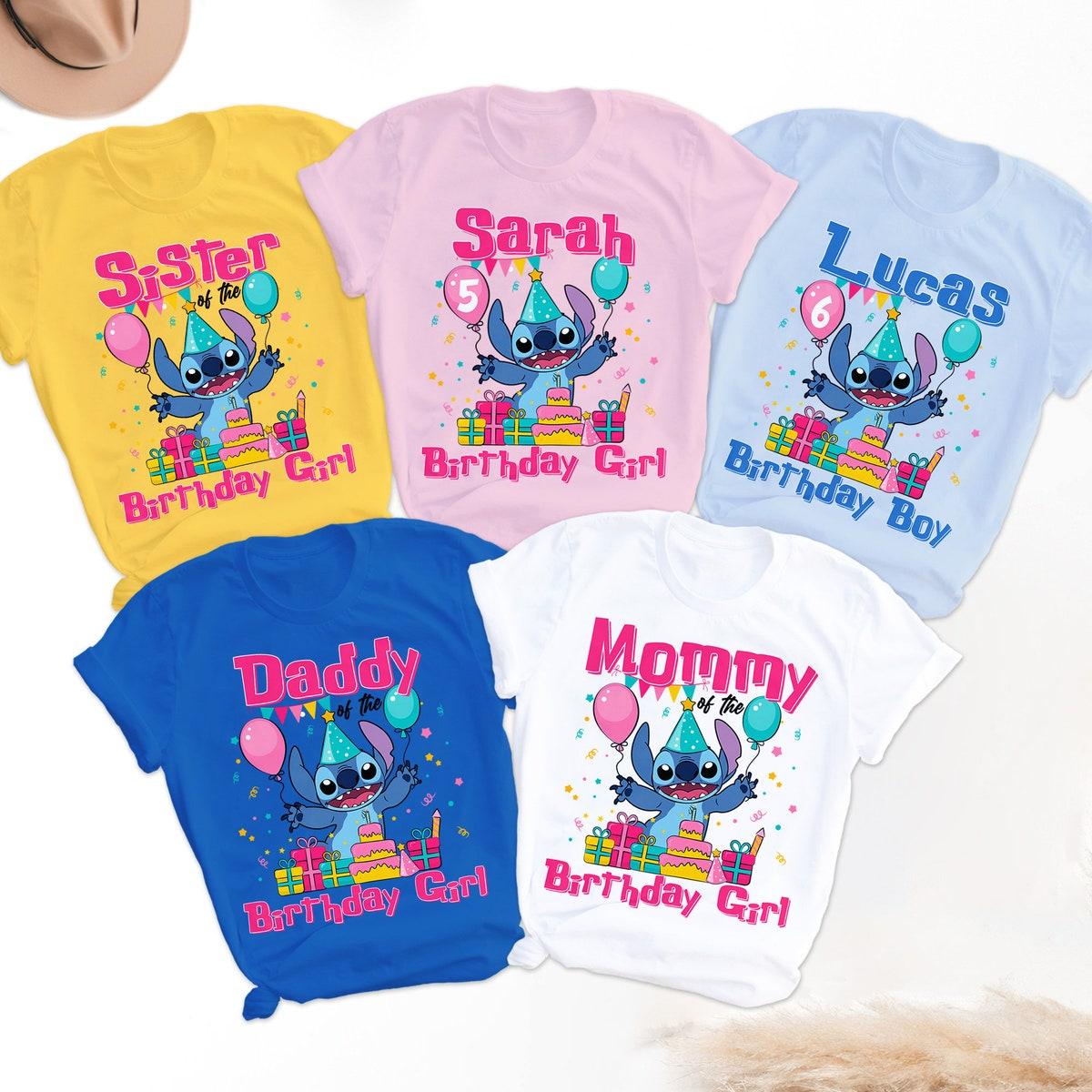 Personalized Stitch Birthday Boy Girl Matching Shirt 2