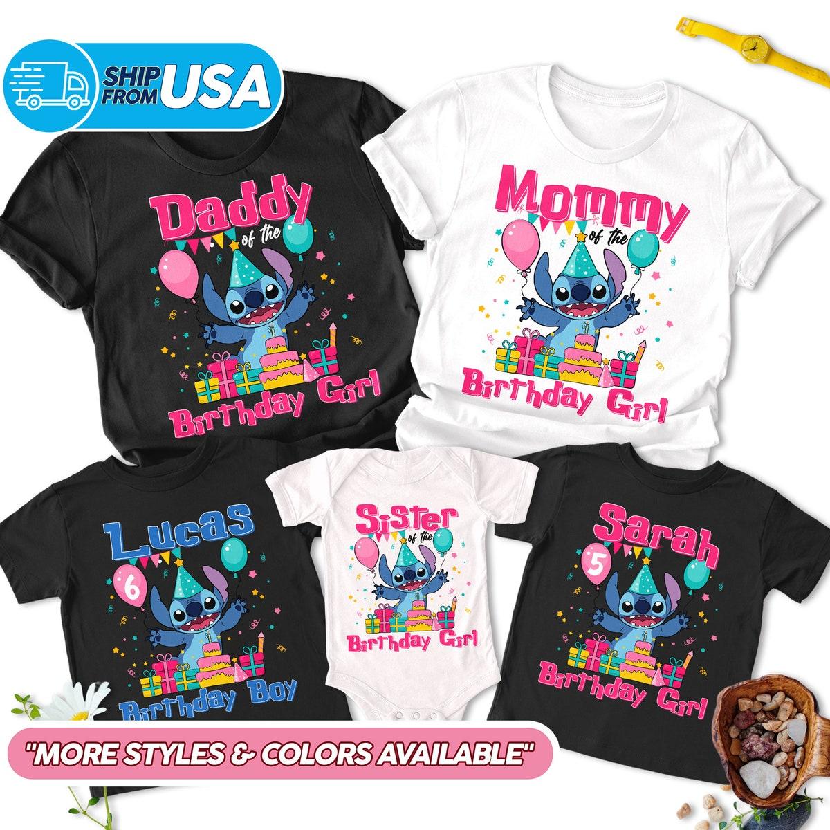 Personalized Stitch Birthday Family Stitch And Lilo Family Party Theme Shirt 1