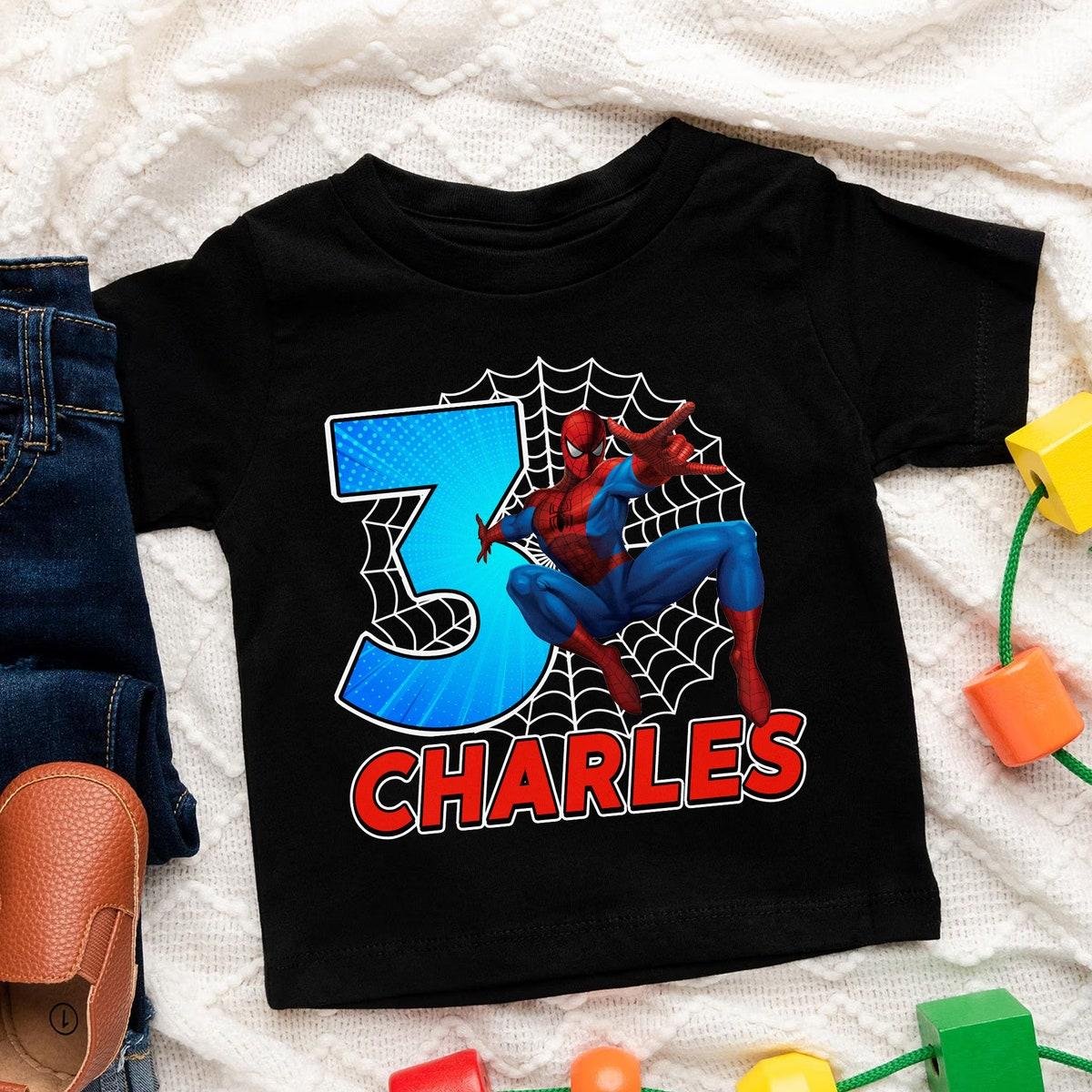 Personalized Superhero Family Birthday Custom Name Age Kids Youth Shirt 2