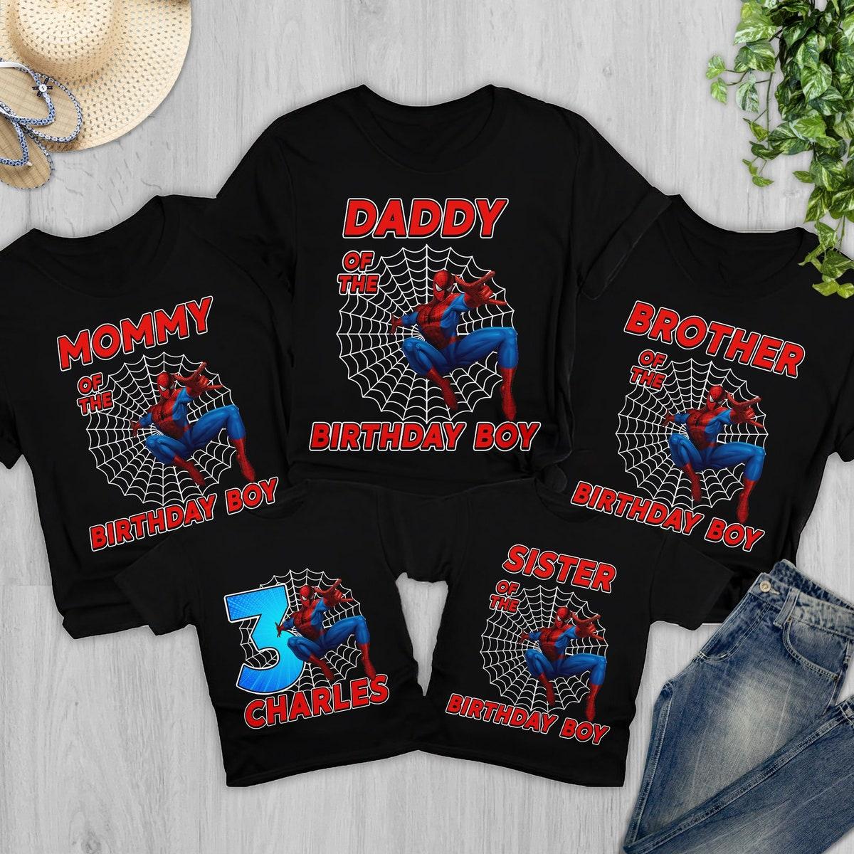 Personalized Superhero Family Birthday Custom Name Age Kids Youth Shirt 3