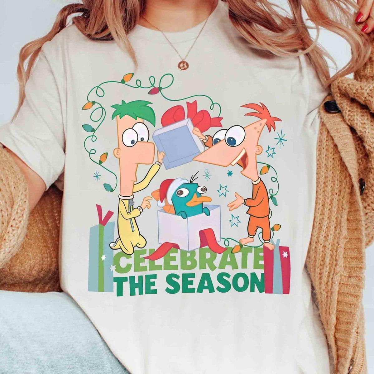 Phineas And Ferb Celebrate The Season Christmas Presents Shirt 1