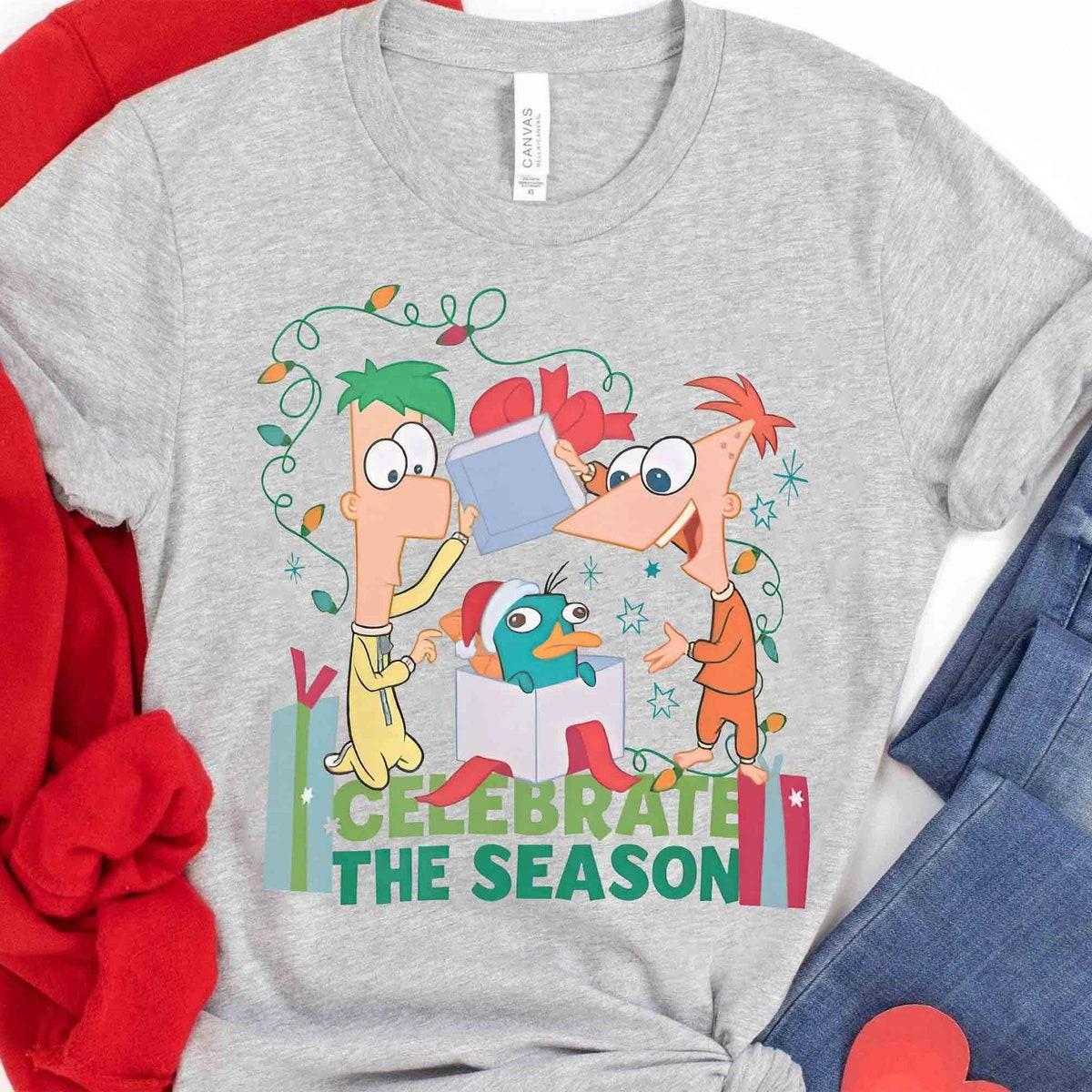 Phineas And Ferb Celebrate The Season Christmas Presents Shirt 2