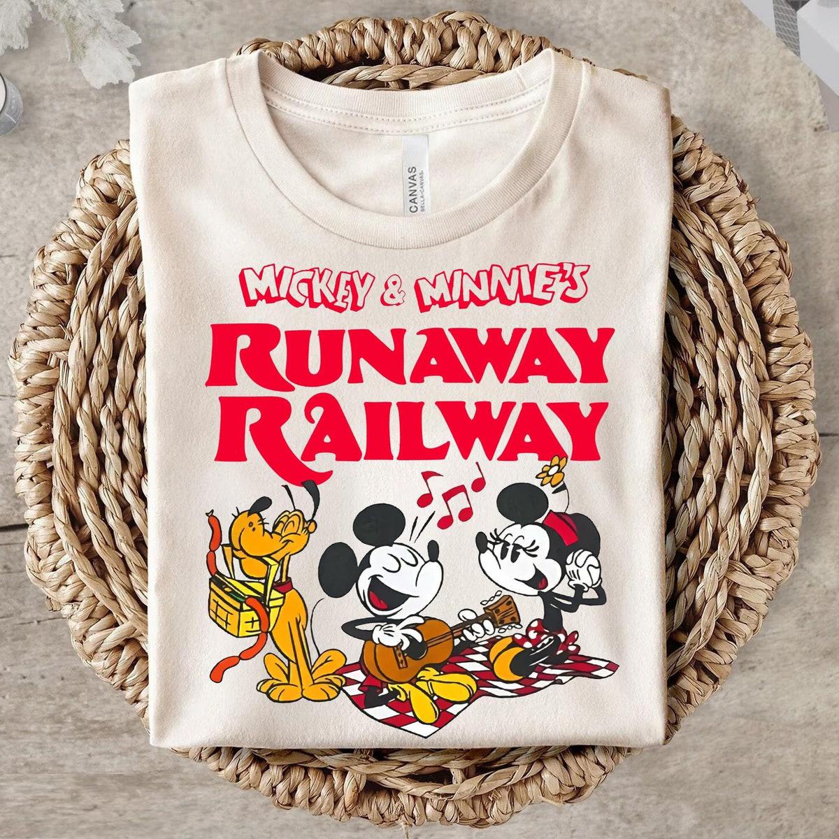 Pluto Camping Runaway Railway Mickey Minnie Pluto Shirt 2