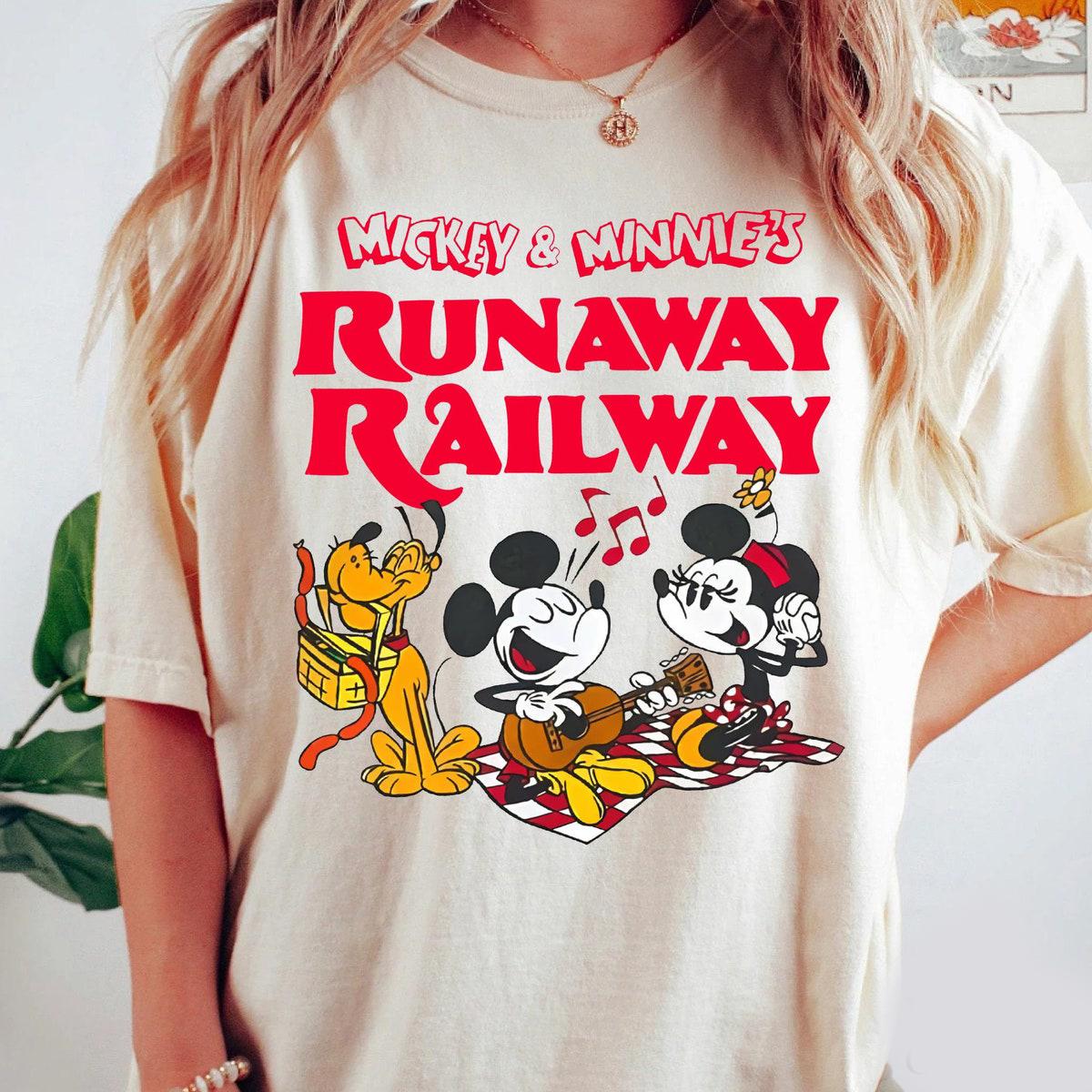 Pluto Camping Runaway Railway Mickey Minnie Pluto Shirt 4