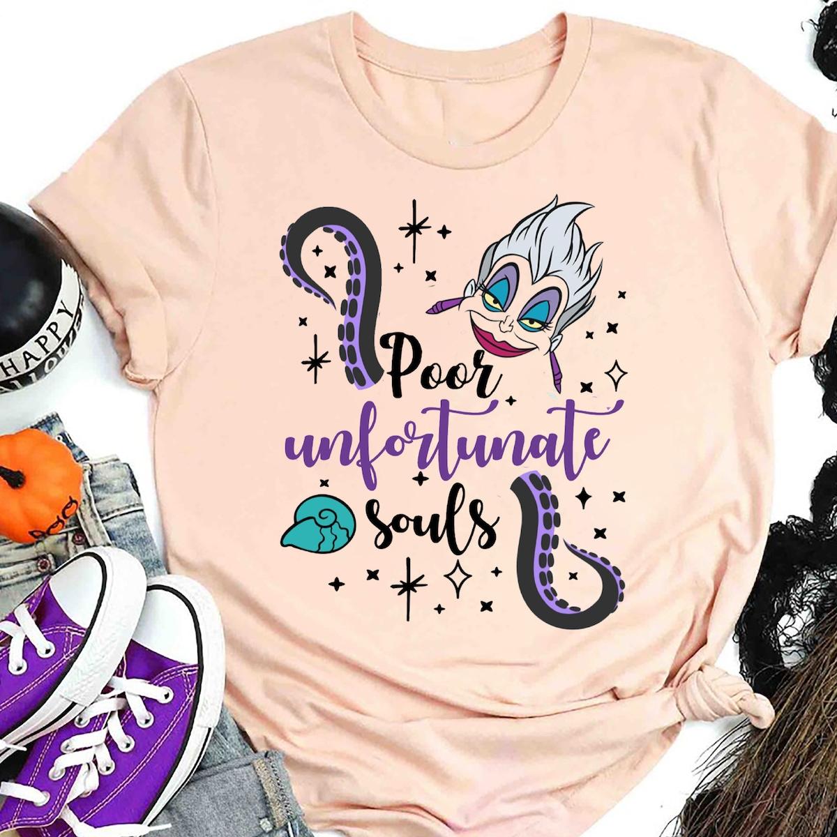 Poor Unfortunate Souls Halloween Evil Characters Shirt 4