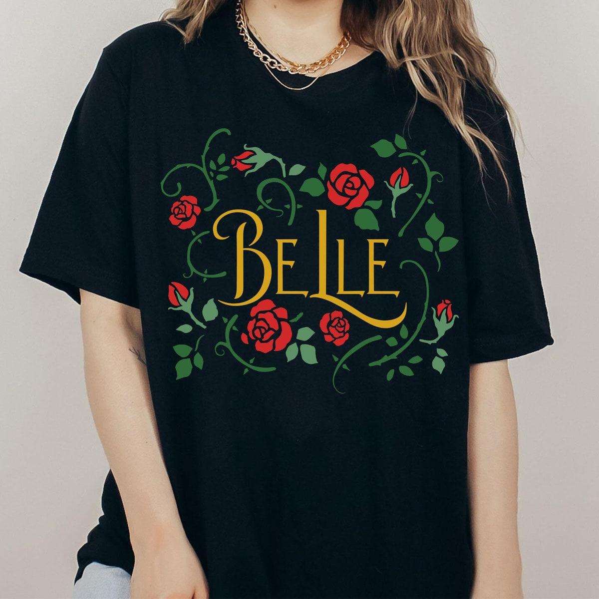 Princess Belle Rose Floral Beauty And The Beast Shirt 1