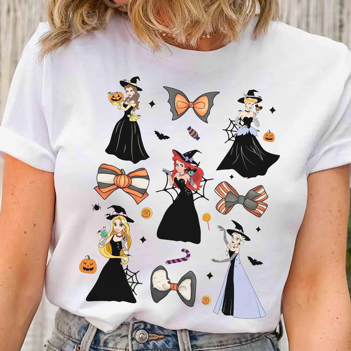 Princess Bows Coquette Halloween Belle Ariel Jasmine Cinderella Witch Shirt 1