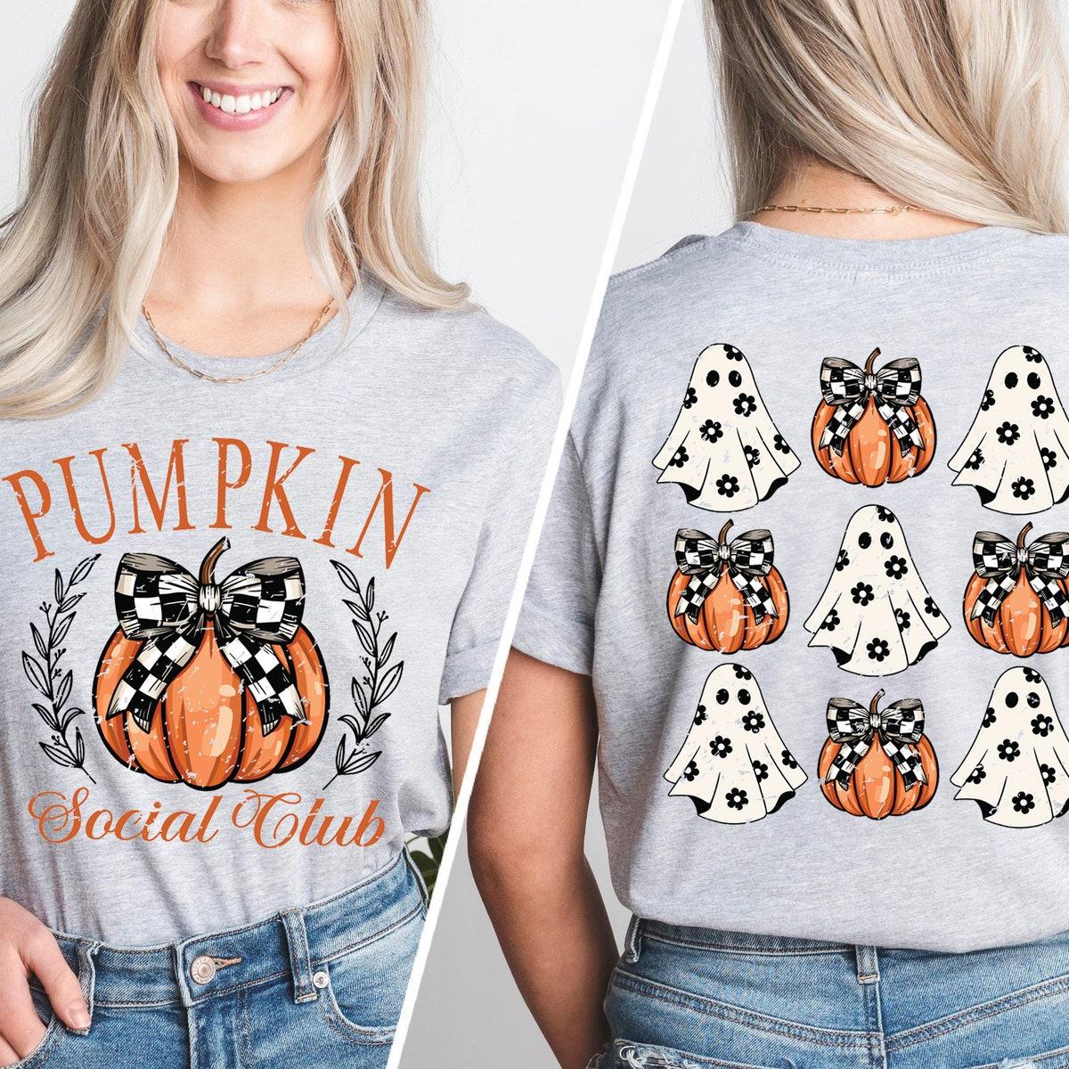 Pumpkin Social Club Halloween Vibe Ghost Pumpkin Shirt 1