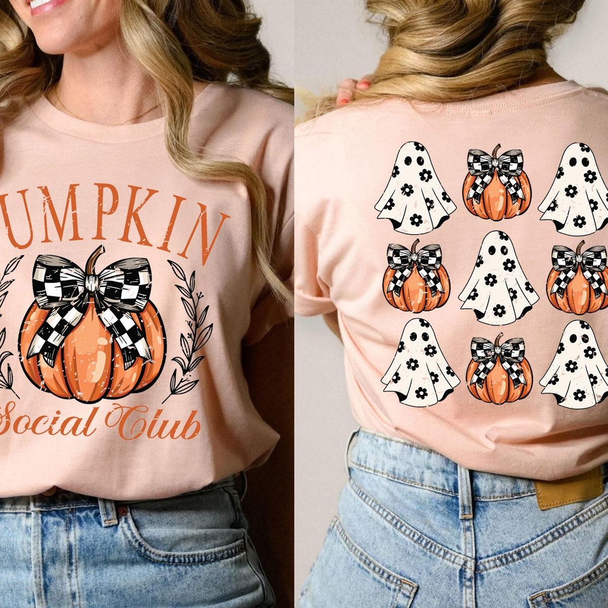 Pumpkin Social Club Halloween Vibe Ghost Pumpkin Shirt 3