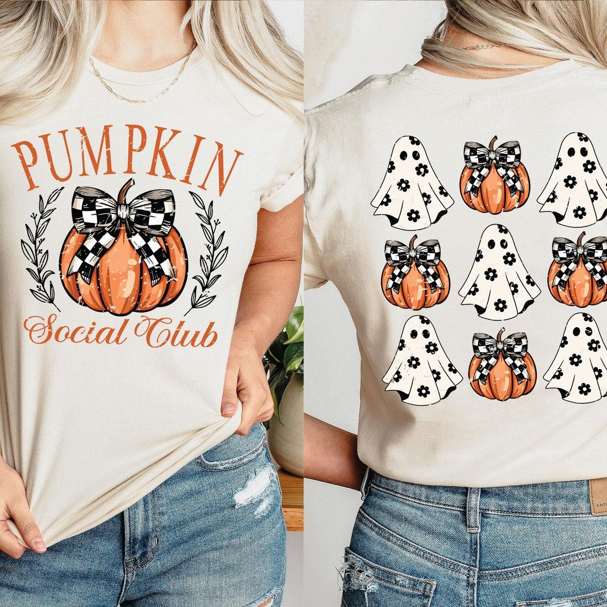 Pumpkin Social Club Halloween Vibe Ghost Pumpkin Shirt 4