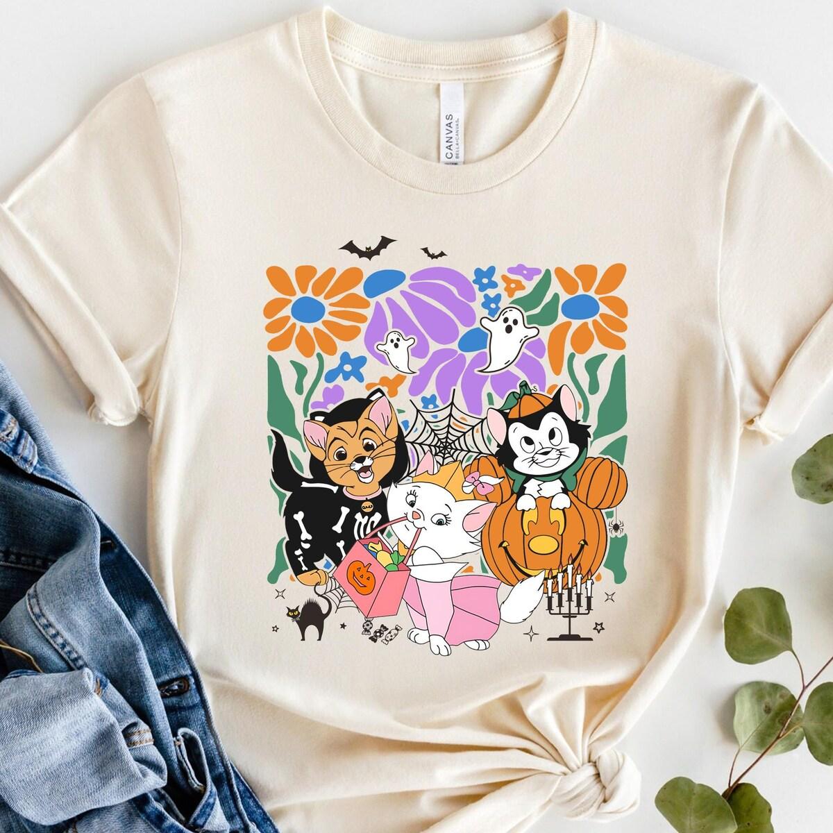 Pumpkin The Aristocats Marie Toulouse Berlioz Disney Halloween Shirt 2