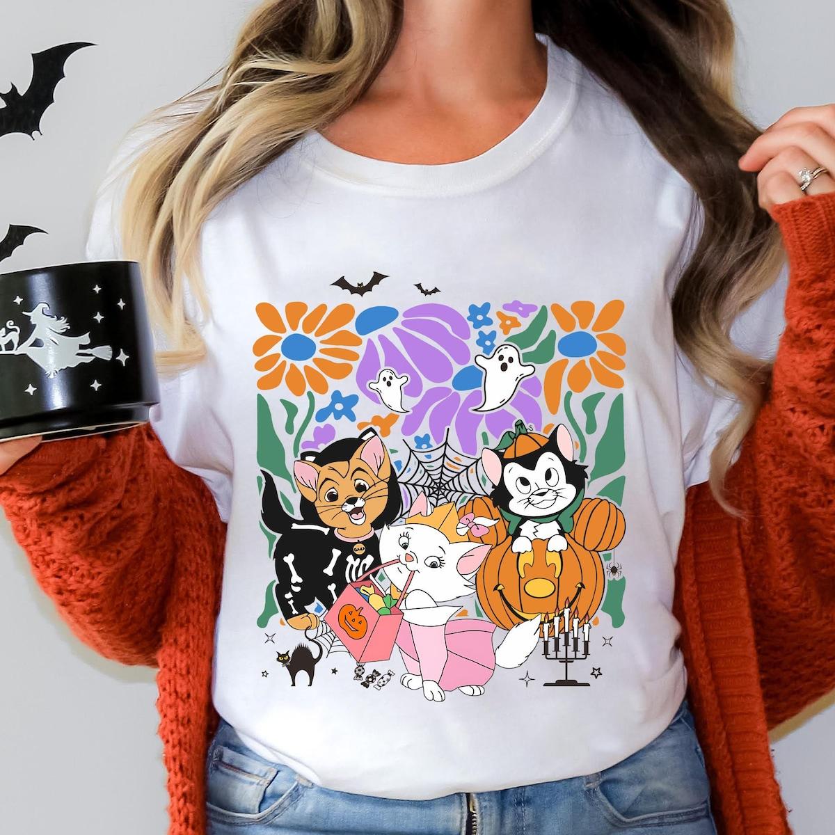 Pumpkin The Aristocats Marie Toulouse Berlioz Disney Halloween Shirt 4