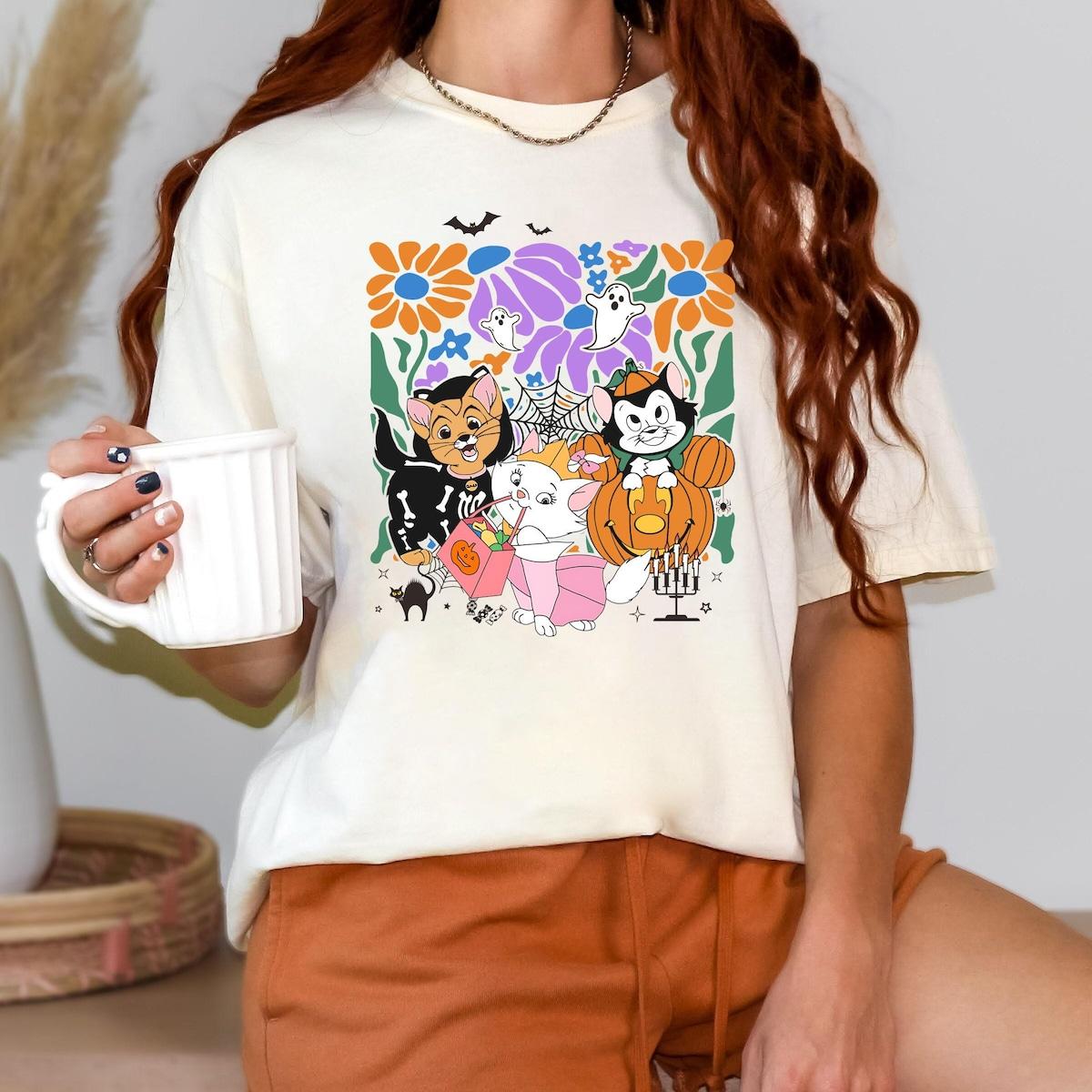 Pumpkin The Aristocats Marie Toulouse Berlioz Disney Halloween Shirt 5