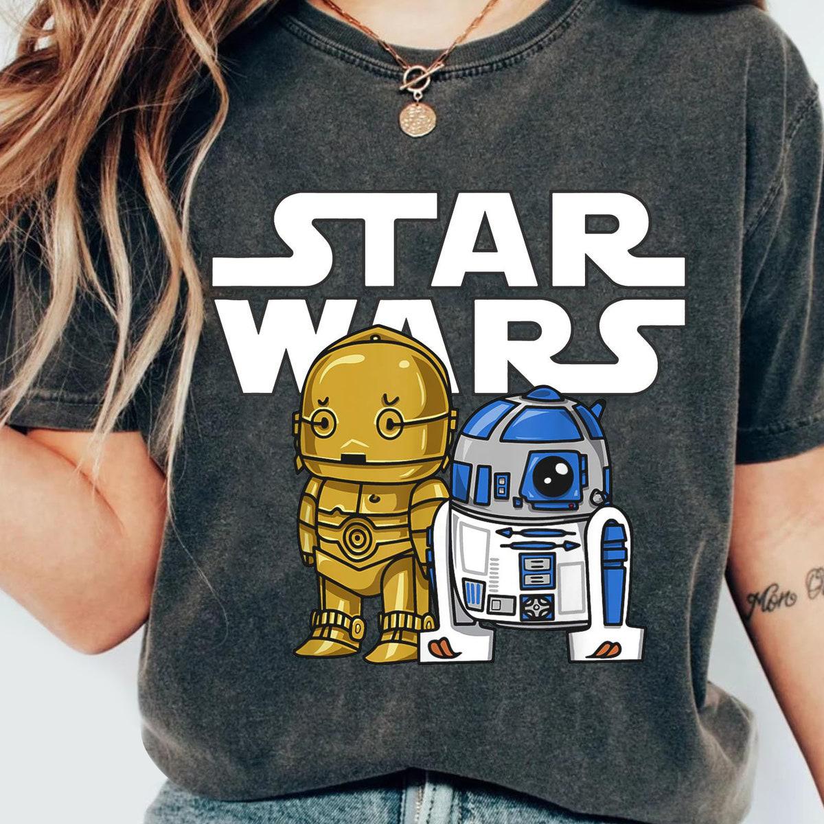 R2 d2 And C 3po Cute Cartoon Graphic Star Wars Shirt 1