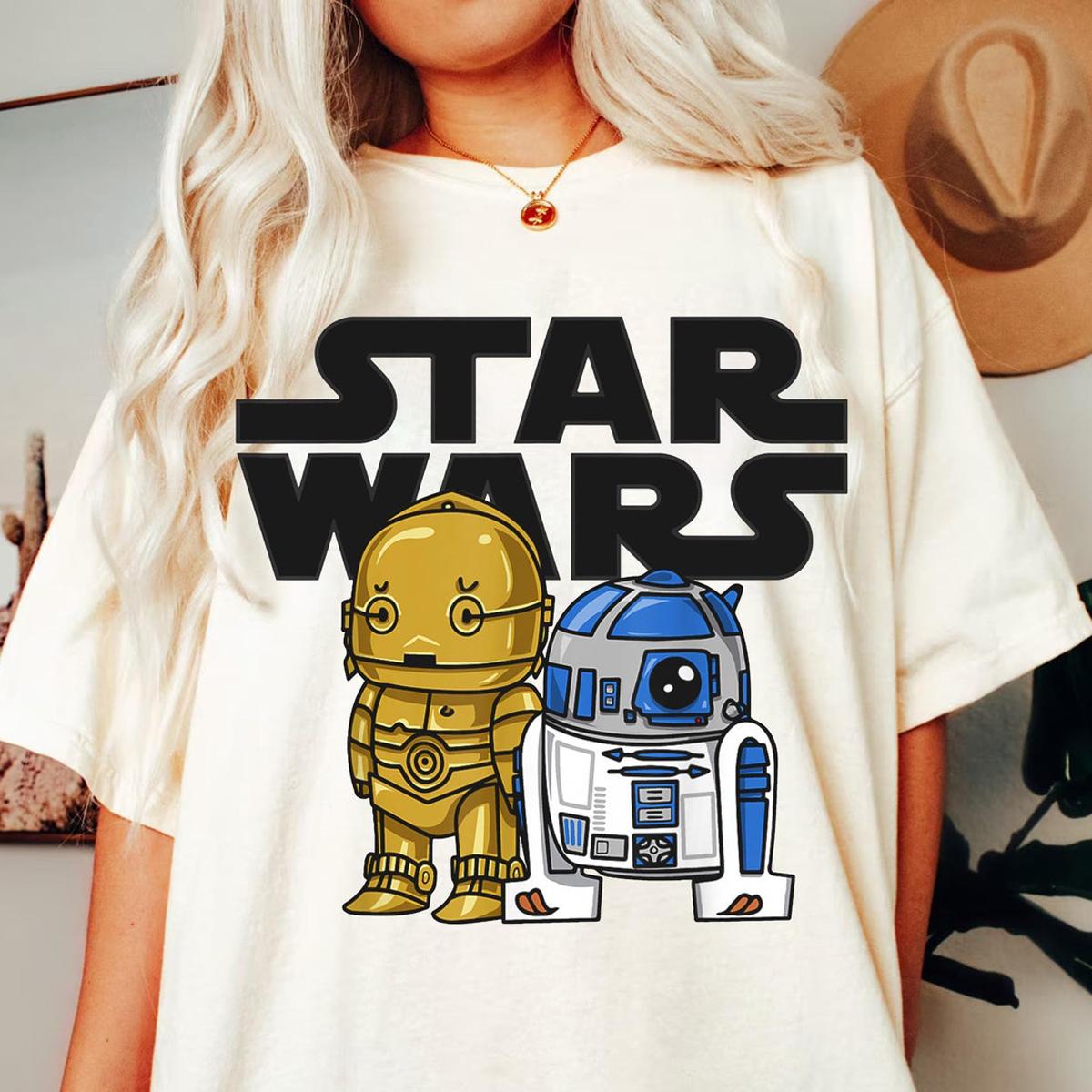 R2 d2 And C 3po Cute Cartoon Graphic Star Wars Shirt 2