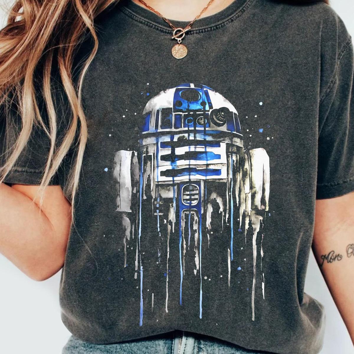 R2 d2 Droids Watercolor Portrait Star Wars Shirt 2