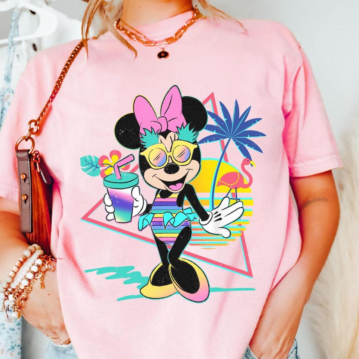 Retro 80s Mickey Minnie Mouse Unicorn Stripes Pineapples Shirt 3