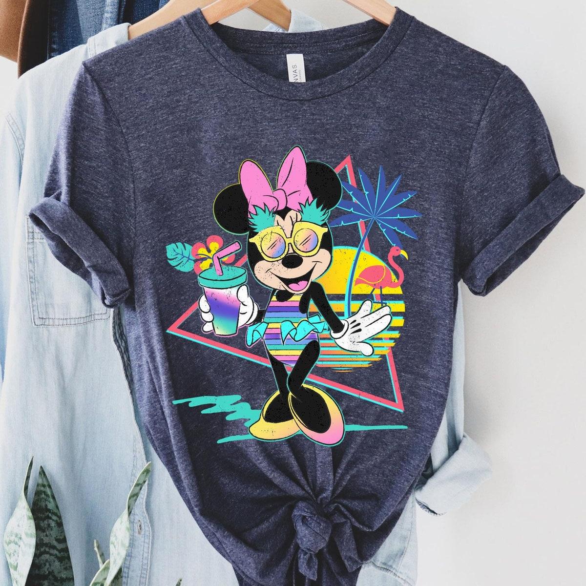 Retro 80s Mickey Minnie Mouse Unicorn Stripes Pineapples Shirt 6