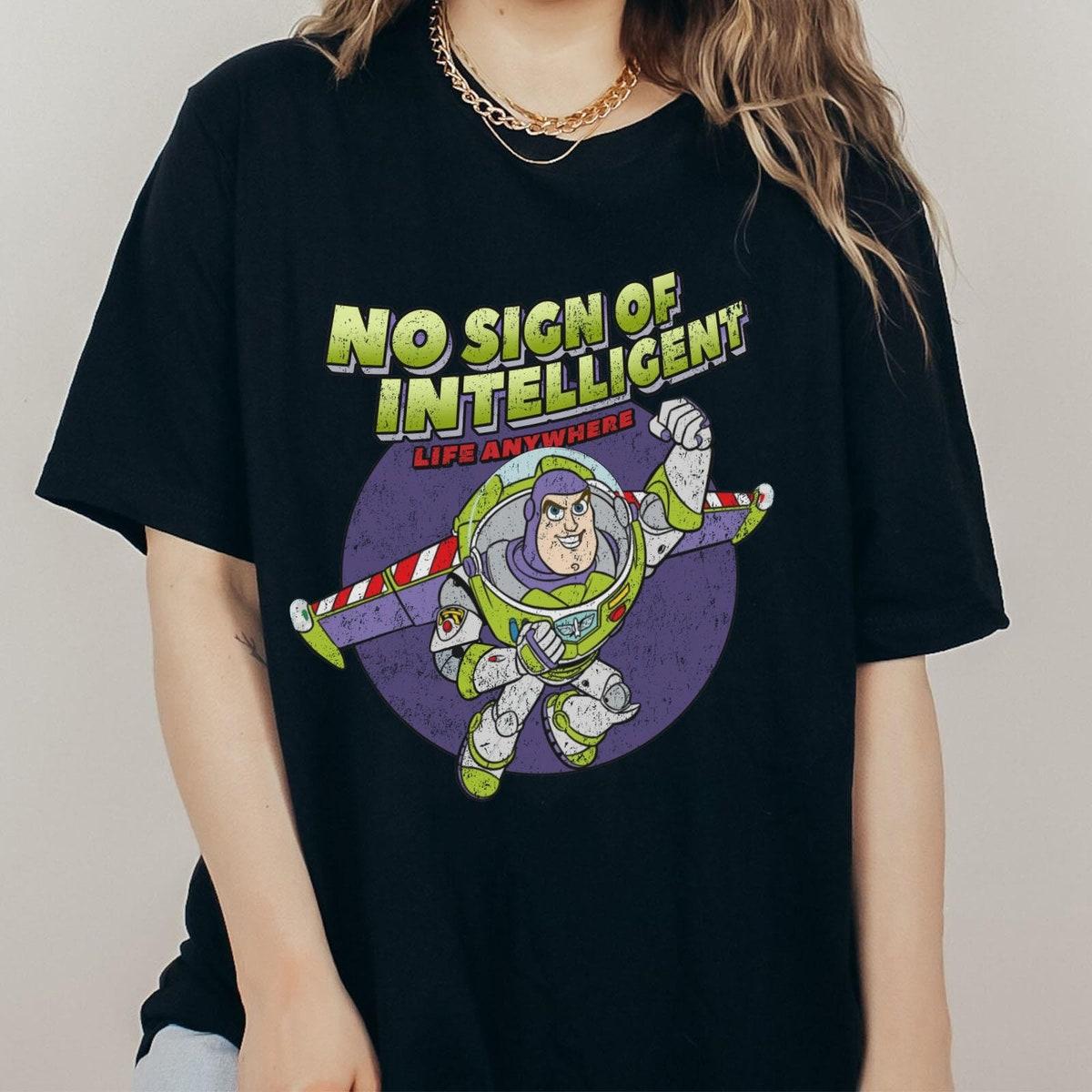 Retro 90s Buzz Lightyear No Sign Of Intelligent Life Anywhere Shirt 1